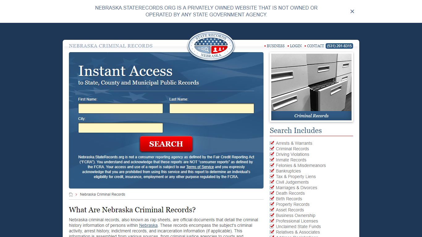 Nebraska Criminal Records | StateRecords.org